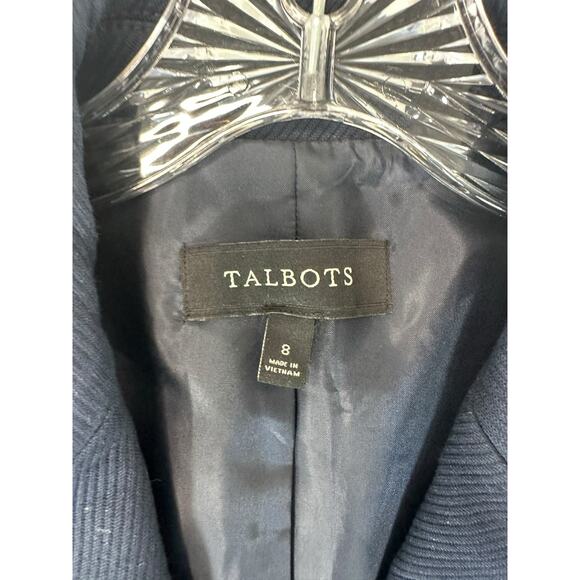 Talbots Blazer Navy Blue Single Breasted Office Work Career Business Size 8 - Picture 2 of 11